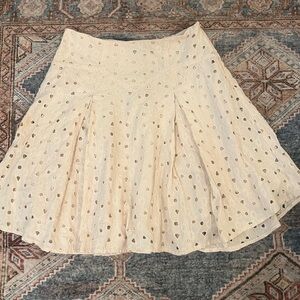 The Limited Cream Mini Skater Skirt